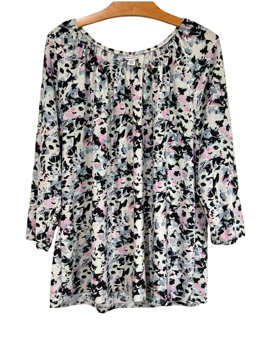 Croft & Barrow Abstract Print Scoop Neck Top Plus Size 1X
